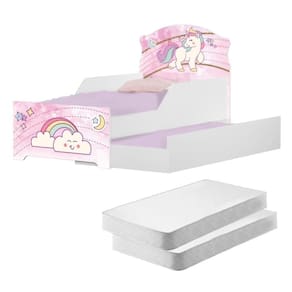 Bicama Infantil Uly Unicórnio Rosa Com Colchões