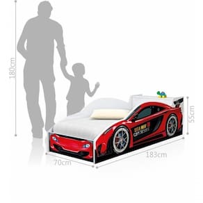 Cama Carro Com Baú Infantil Vermelho Com Colchão