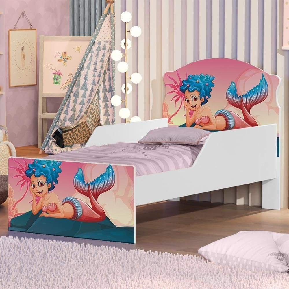 Mini Cama Sereia Nas Pedras Com Colchão