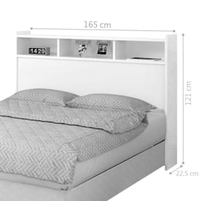 Cabeceira Queen Com Nichos Melissa Box Branco