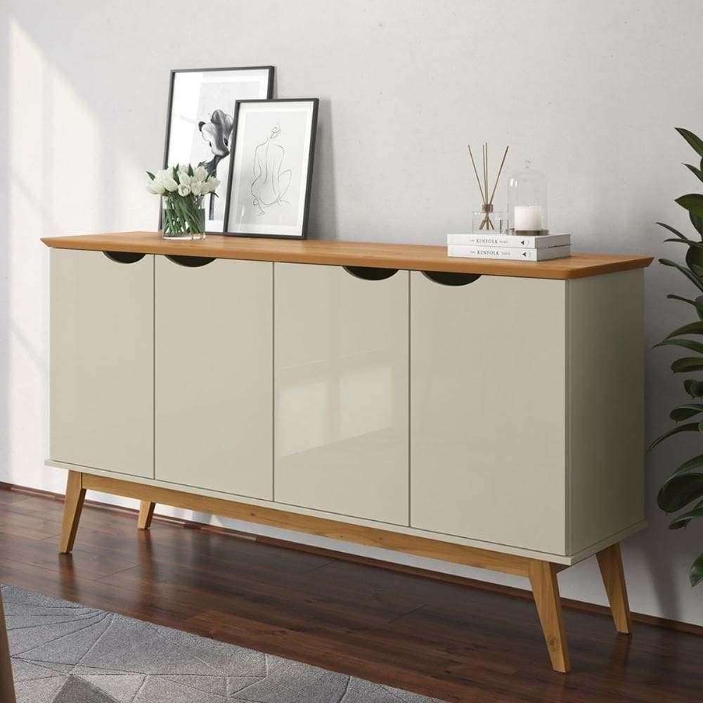 Buffet Com 4 Portas Capela Off White Cinamomo