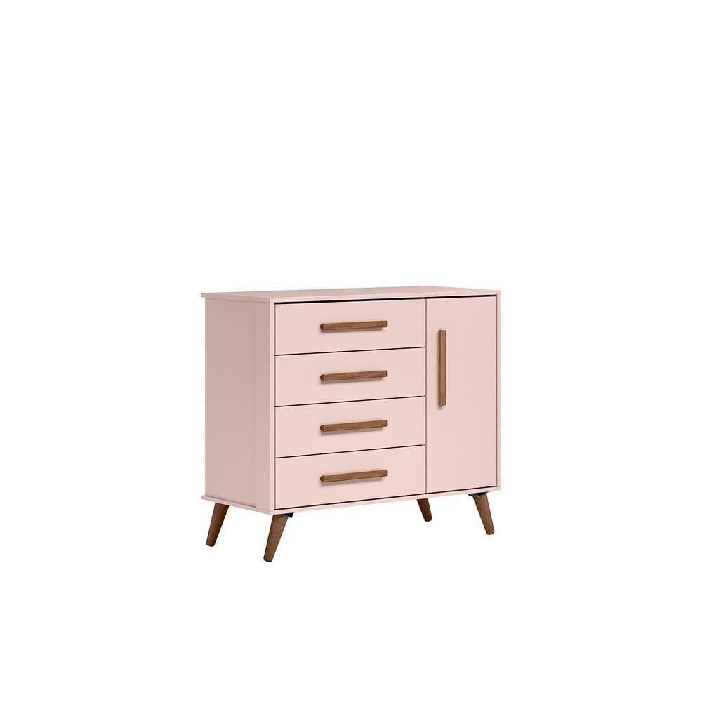 Comoda Retro Com Pés 4 Portas Pagani Rosa