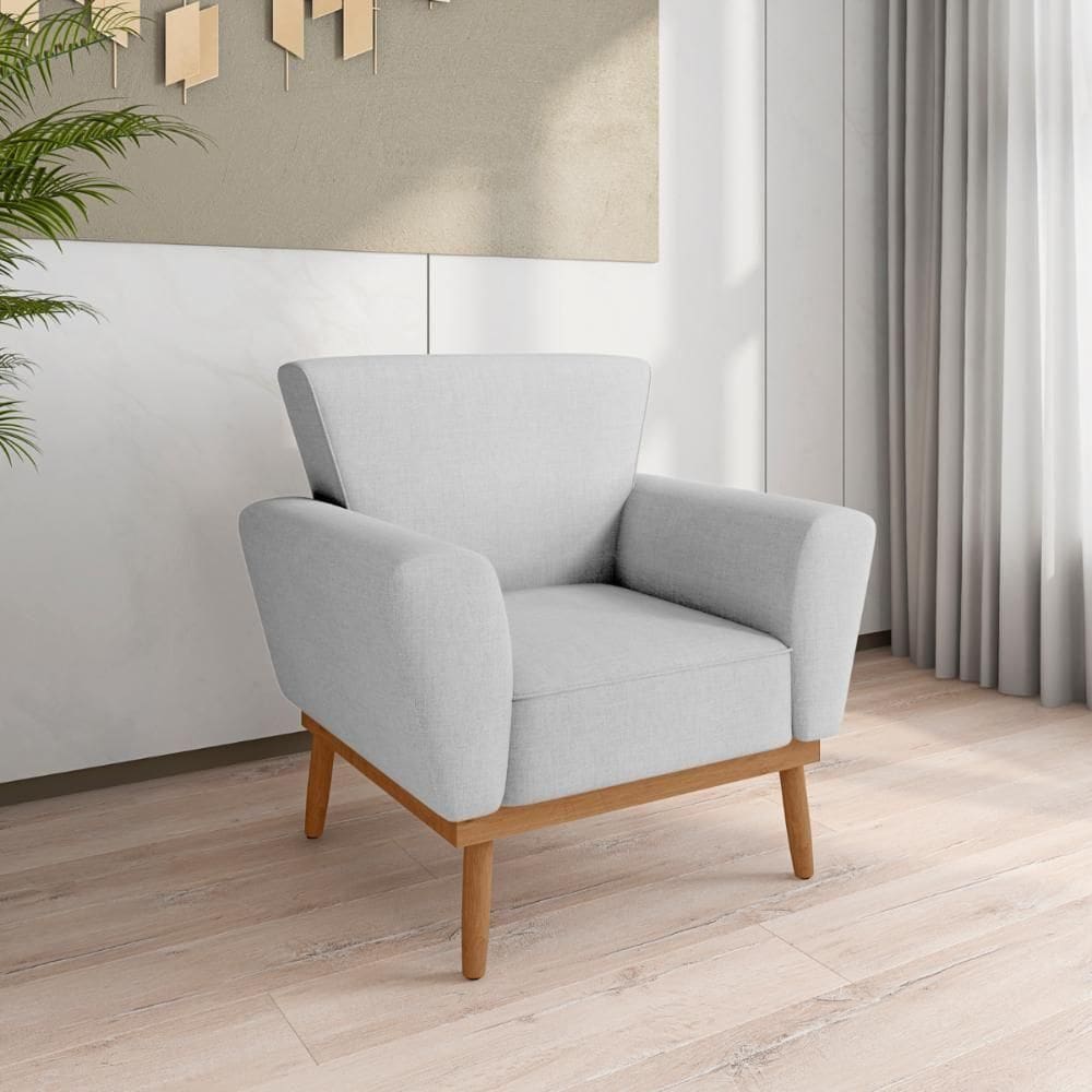 Poltrona Para Sala De Recepção Viana Linha Cinza