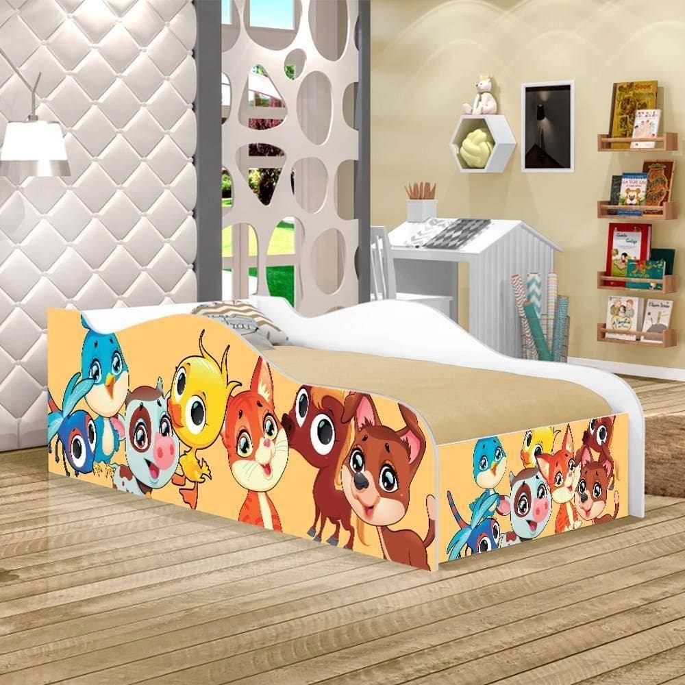 Mini Cama Fun Bichinhos Infantil Com Colchão