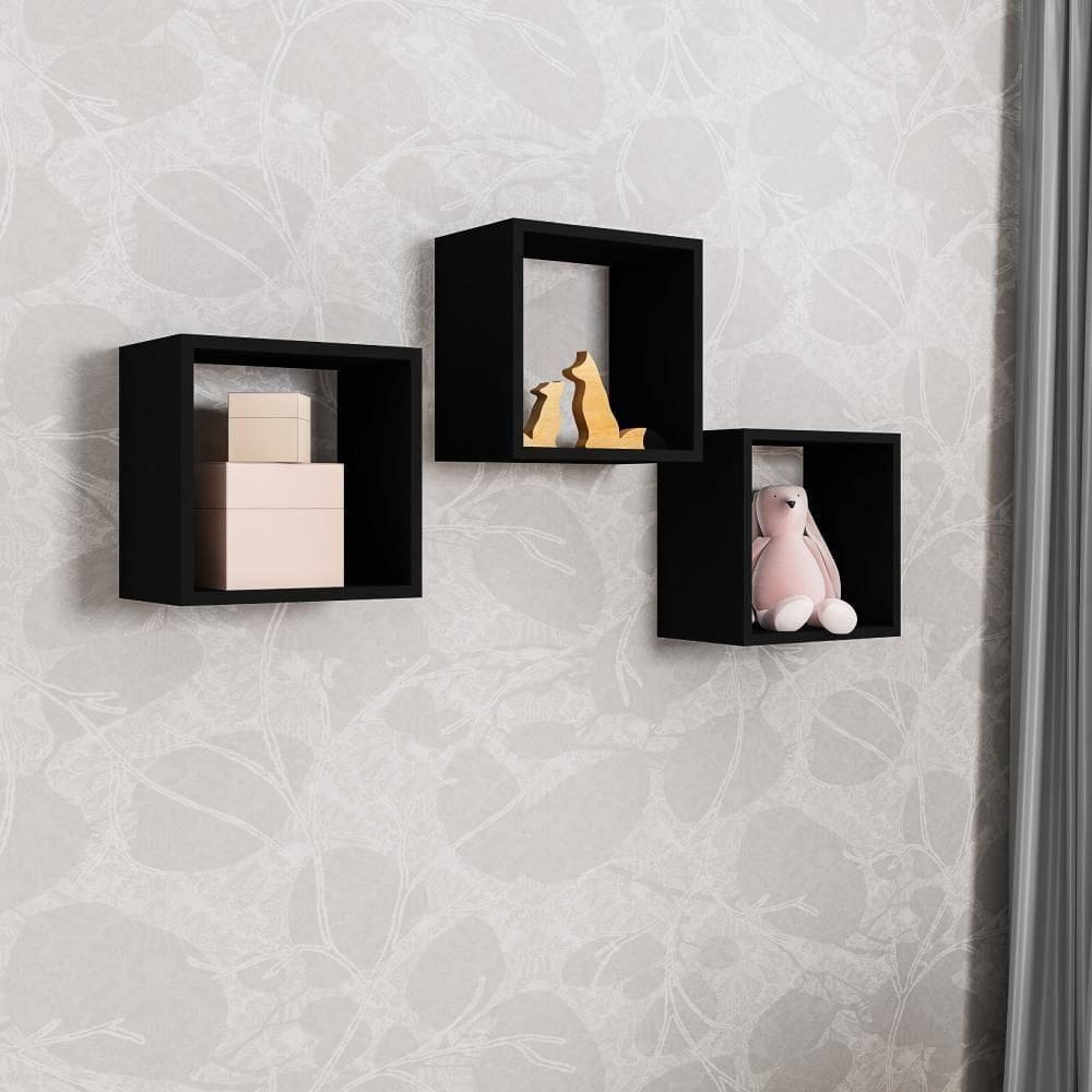 3 Nichos De Parede Para Decoração Preto