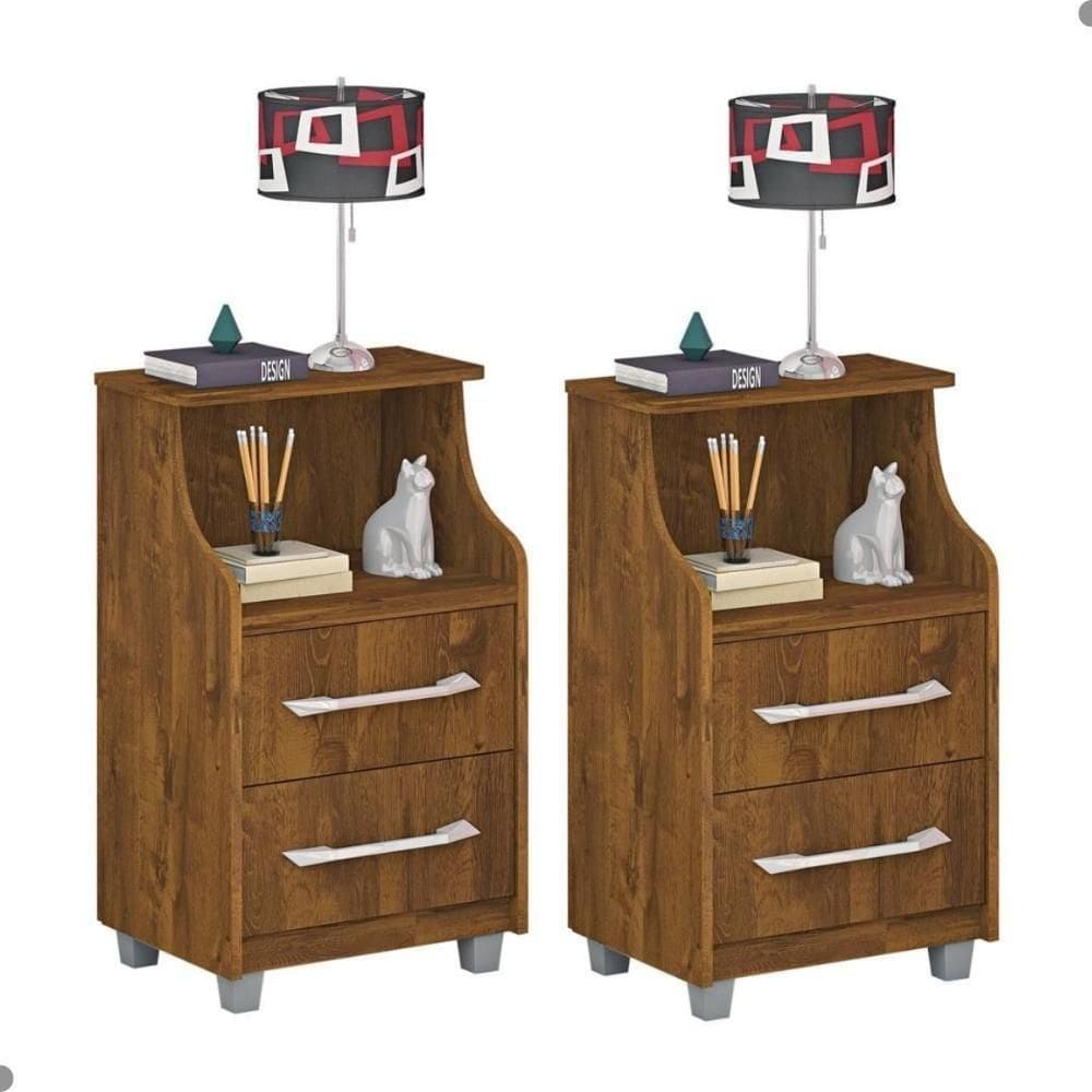 Conjunto 2 Topázio Malbec Com 2 Gavetas