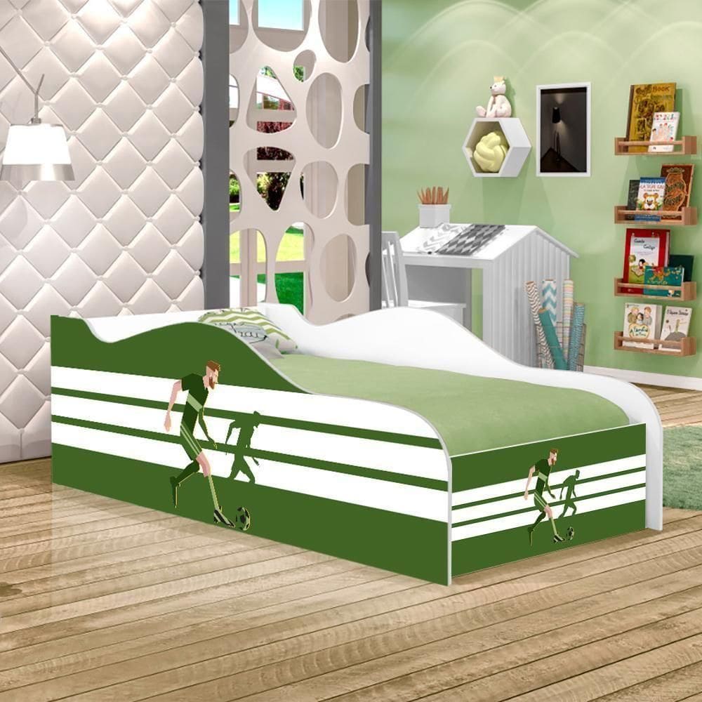 Cama Carro Fun Adesivada Jogador De Futebol Solteiro