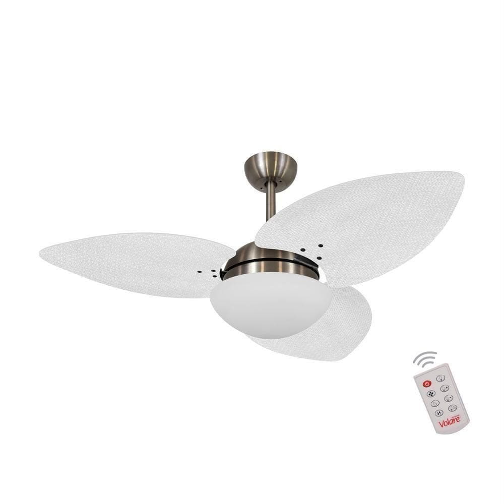 Ventilador De Teto Dormamu Bronze 3 Pás Palmae Branco 220V Com Controle