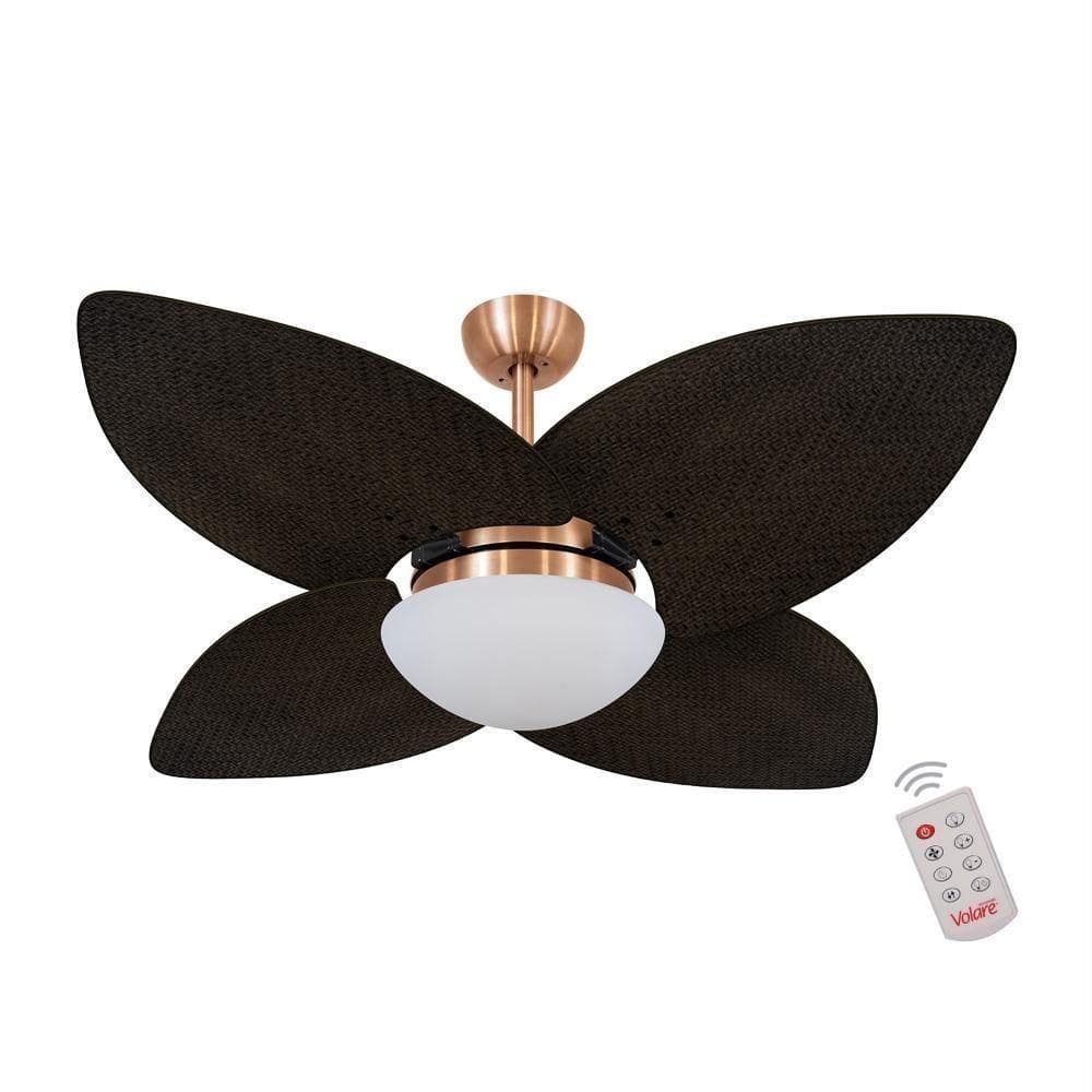 Ventilador De Teto Dormamu Cobre 4 Pás Palmae 220V Com Controle
