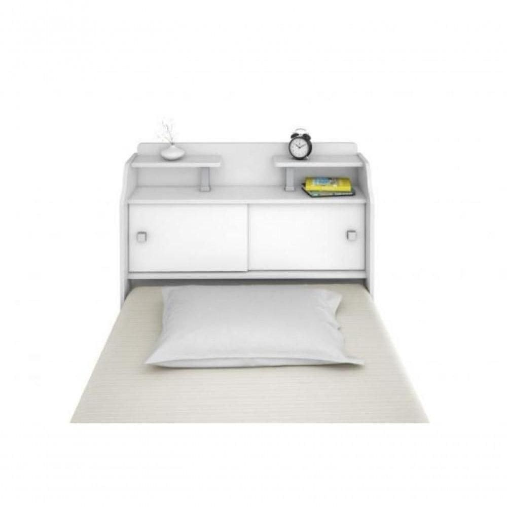 Cabeceira Box Solteiro Elisa Branco Ou Branco-preto