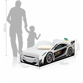 Cama Carro Com Baú Infantil Branco Com Colchão