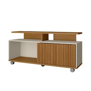 Rack Com Prateleira Madri Cinamomo Off White Ripado