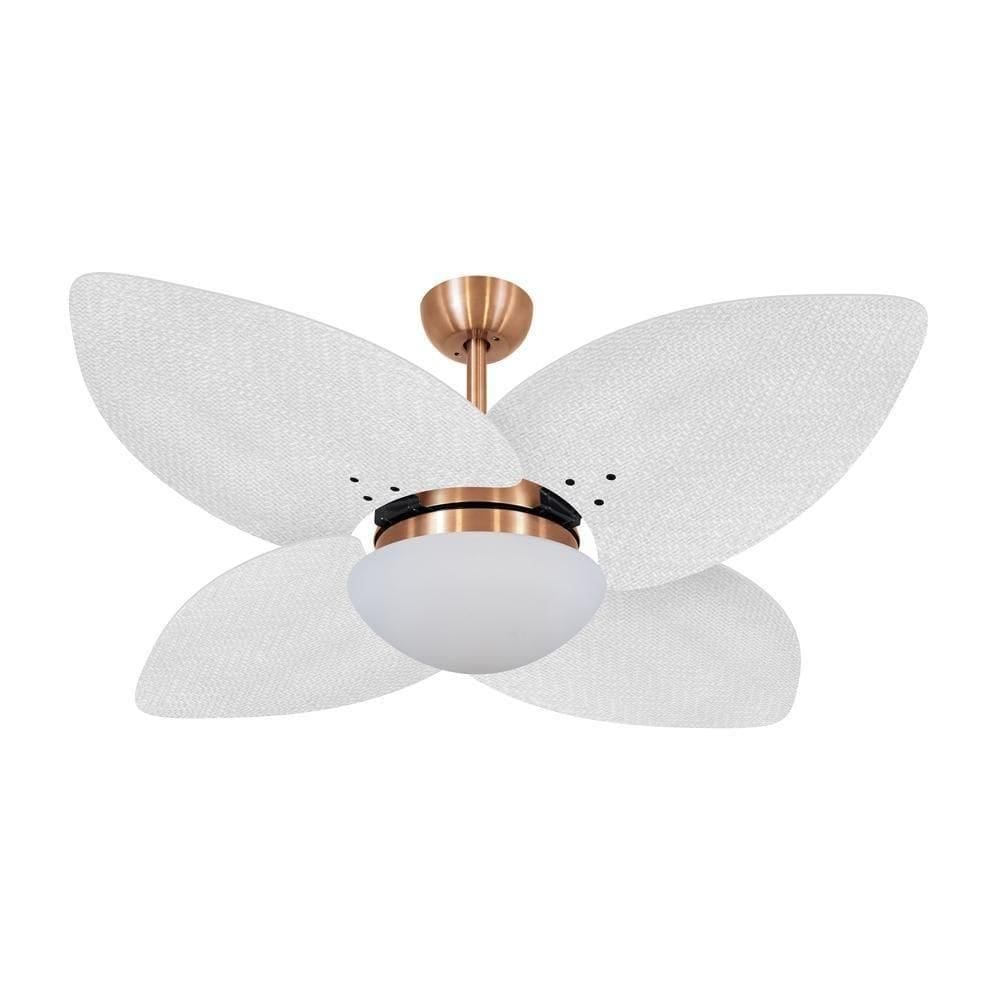 Ventilador De Teto Dormamu Cobre 4 Pás Palmae Branco 220V