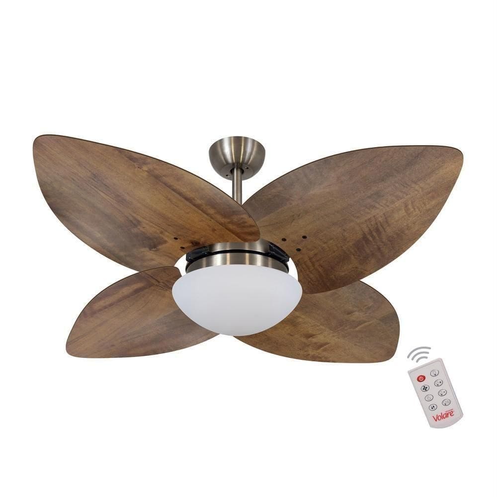 Ventilador De Teto Dormamu Bronze 4 Pás Rádica Imbuia 220V Com Controle