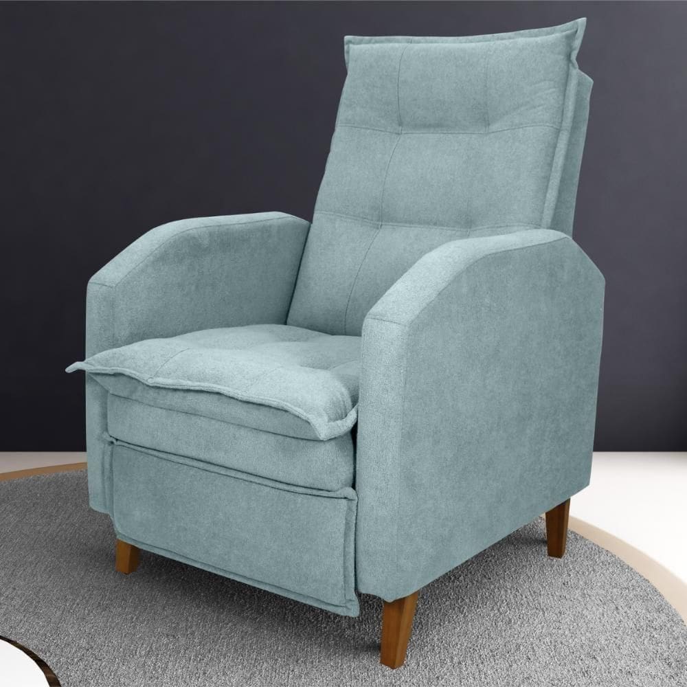 Poltrona Reclinável Alef Boucle Azul