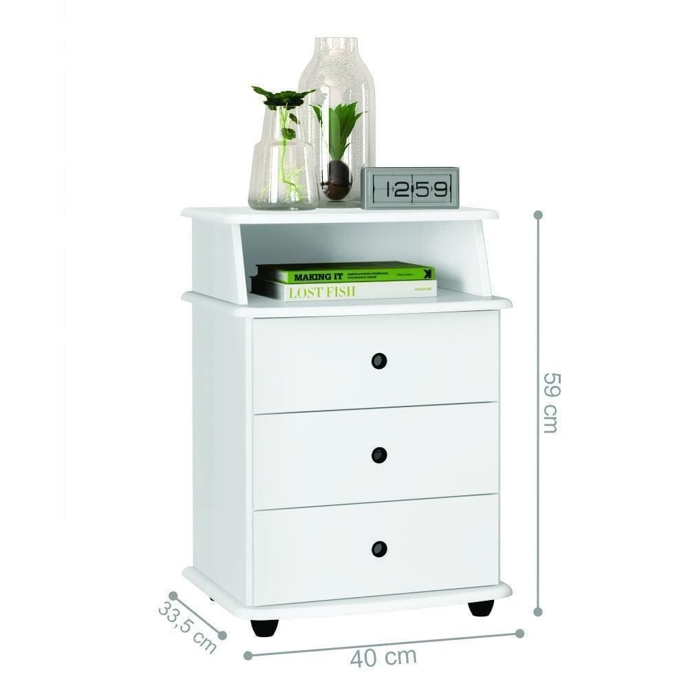 Mesa De Cabeceira Lux Branco