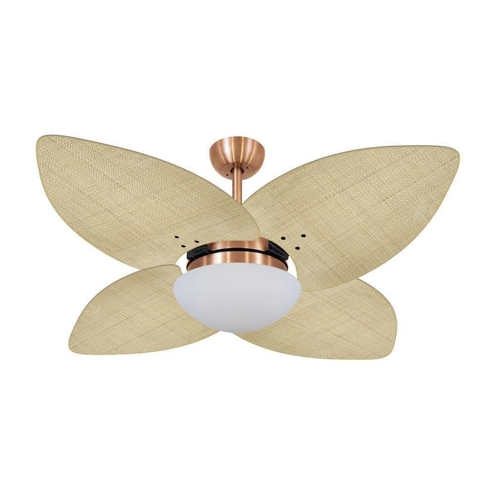 Ventilador De Teto Dormamu Cobre 4 Pés Palmae Natural 110V