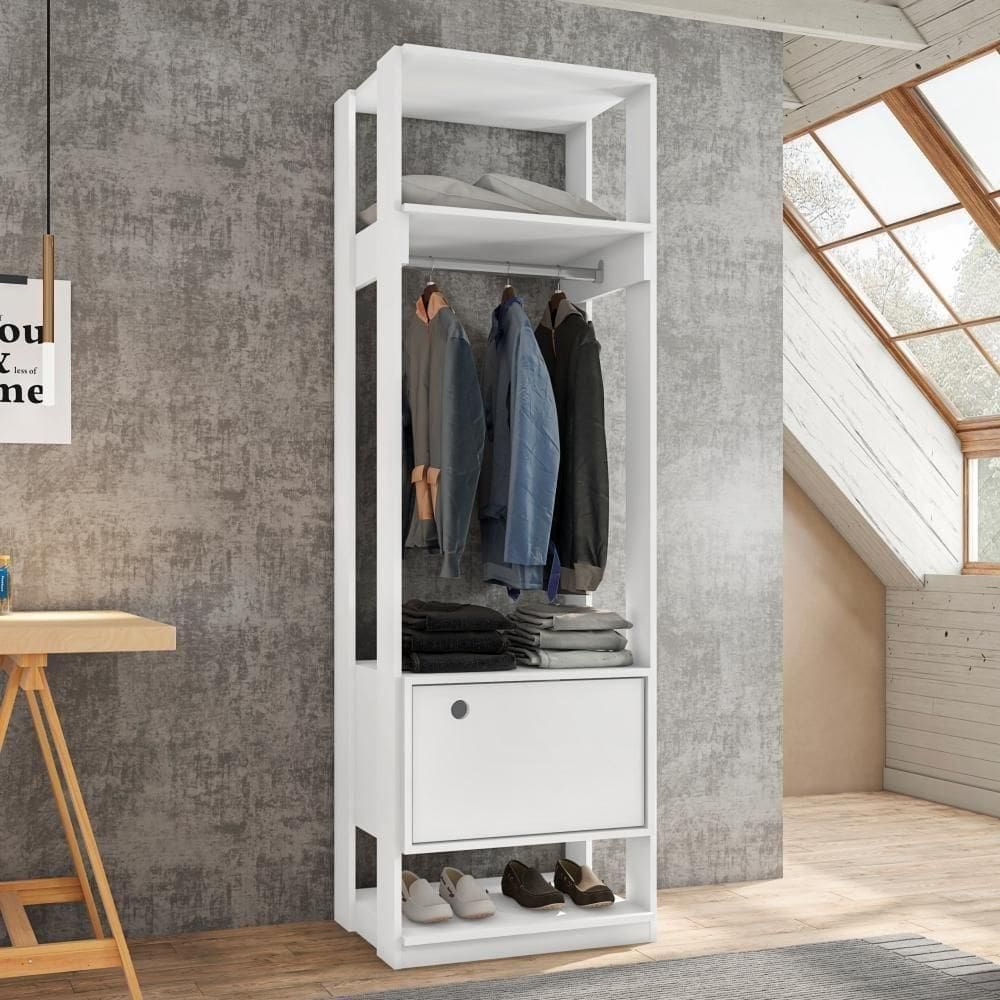 Guarda Roupas Francia Branco Com Porta