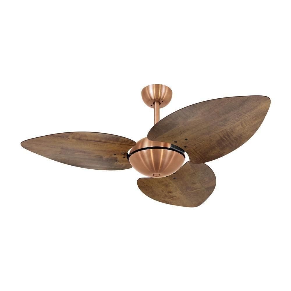 Ventilador De Teto Dormamu Cobre Office 3 Pás Rádica Imbuia 110V