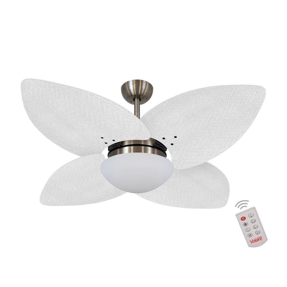 Ventilador De Teto Dormamu Bronze 4 Pás Palmae Branco 220V Com Controle