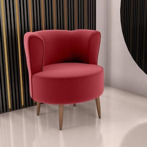 Poltrona Decorativa Para Sala Amapá Veludo Vinho