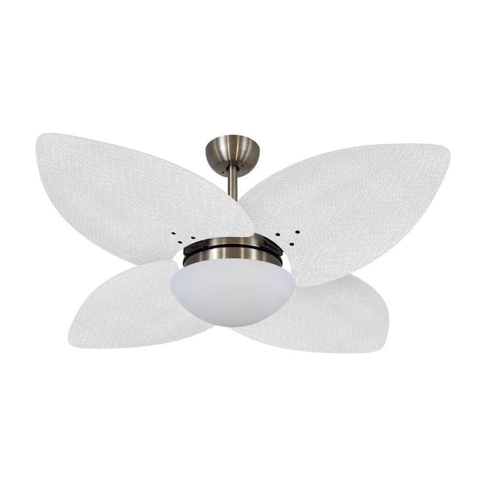 Ventilador De Teto Dormamu Bronze 4 Pás Palmae Branco 110V