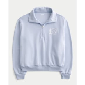 Blusa De Moletom Hollister Tennis League 1/4 De Zíper Fem