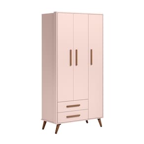 Guarda Roupa 2 Gavetas Retro Adrano Rosa