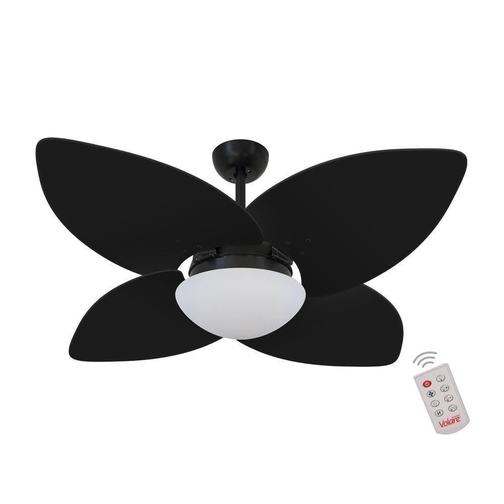 Ventilador De Teto Dormamu Nero 4 Pás Preto 110V Com Controle