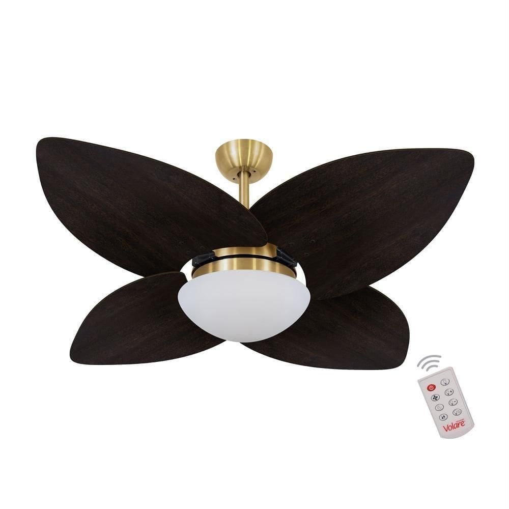 Ventilador De Teto Dormamu Dourado 4 Pás 110V Com Controle