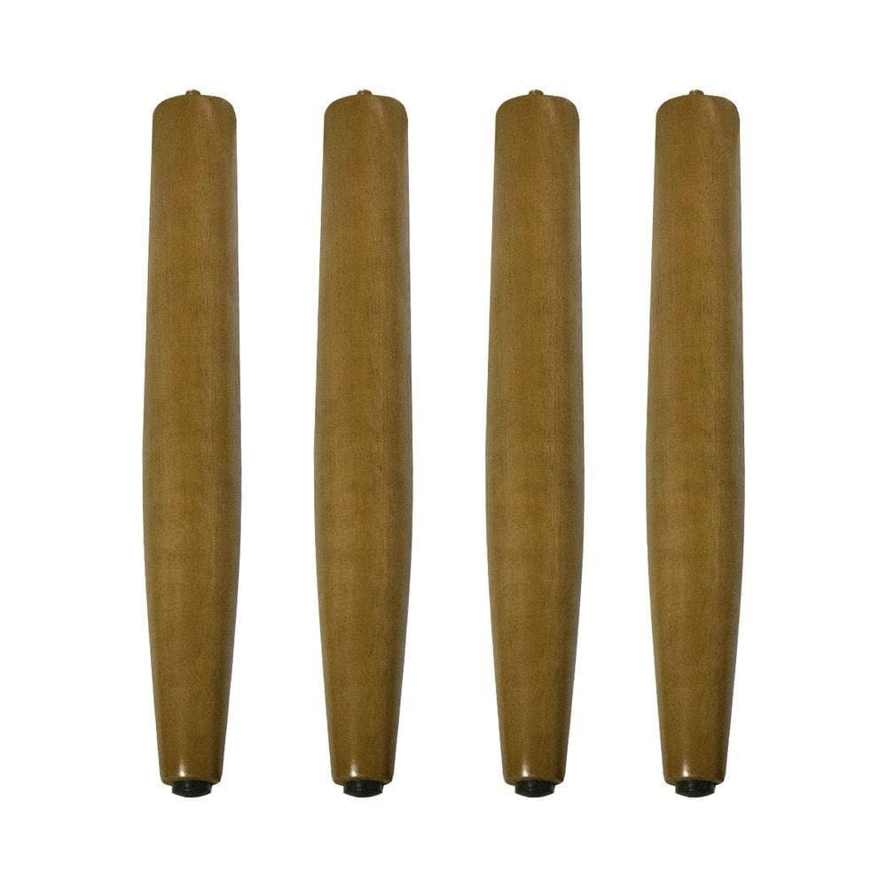 Kit 4 Pés Palito 25 Cm De Madeira Castanho Castanho