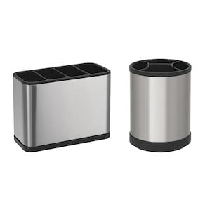 Kit Organizador Inox 4 Divisórias 360 Graus + Escorredor Porta Talheres Pia Inox