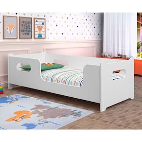 Mini Cama Infantil Com Guarda Pequenina Branco