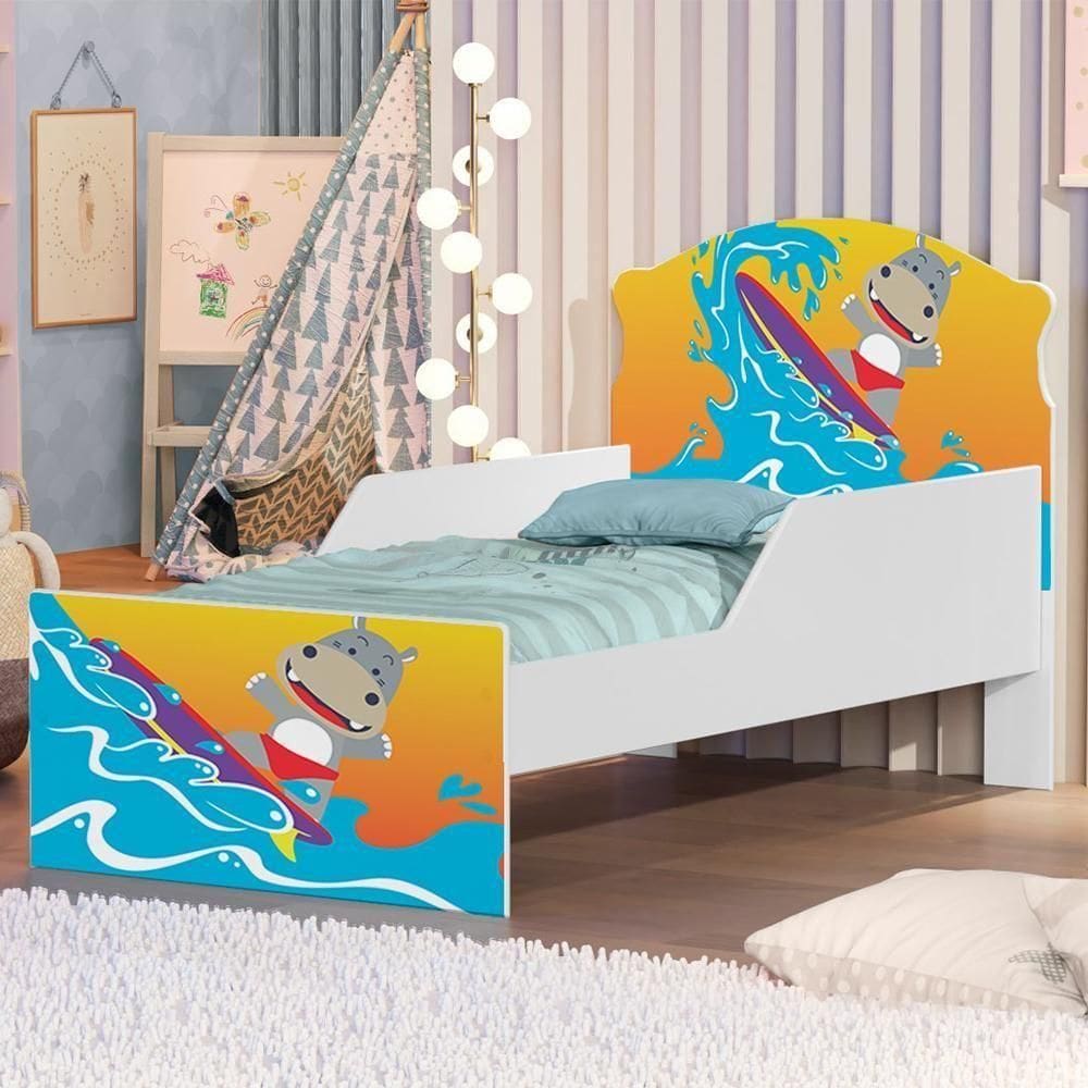 Cama Carro Fun Adesivada Surfista Solteiro