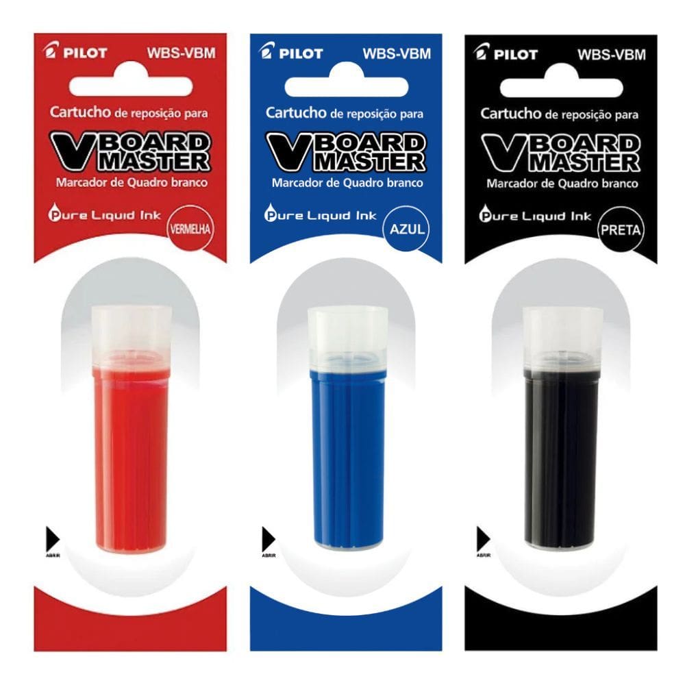 Tinta Marcador Para Quadro Branco Refil 5,5ml V-Board Master - Pilot | Cartucho de Reposição | Canetão | Recarregavel |