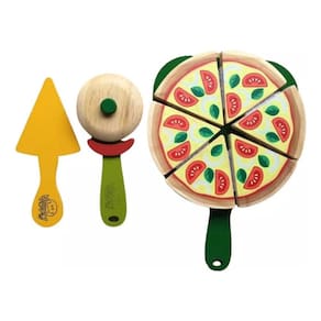 Brinquedo Coleção Comidinha Pizza Cozinha Madeira 10Pç Newar