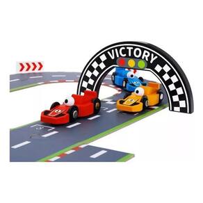 Brinquedo Jogo Pista De Corrida Didático Madeira Tooktoy
