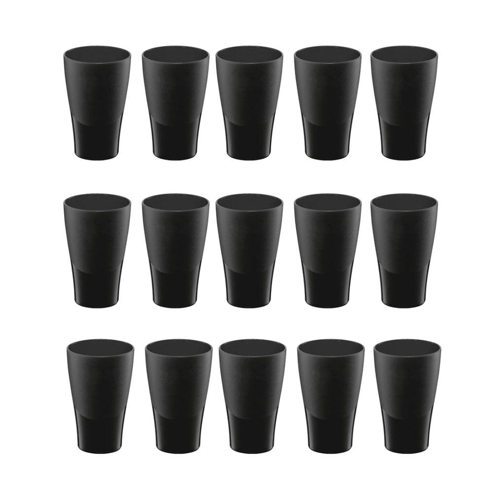 Copo Preto de Plastico 300ml Resistente BPA Free 36un