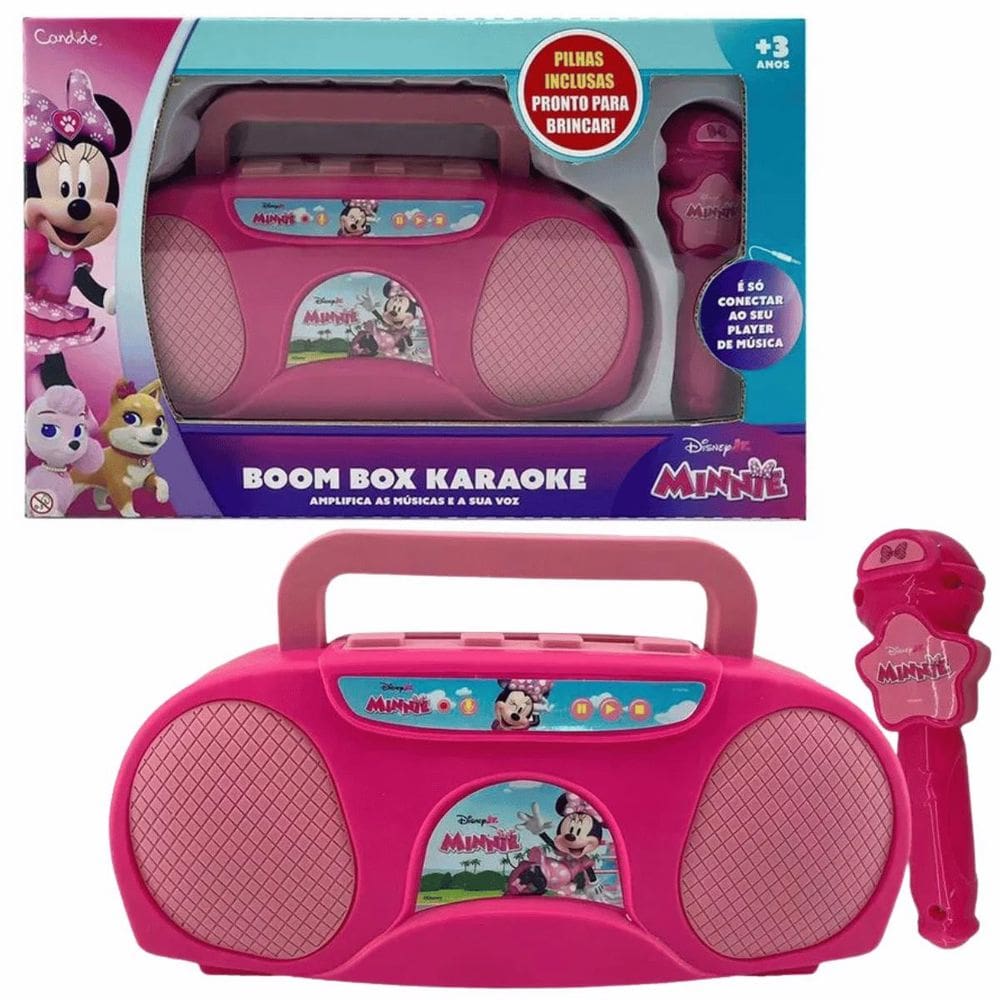 Brinquedo Boombox e Karaoke Minnie Infantil Candide