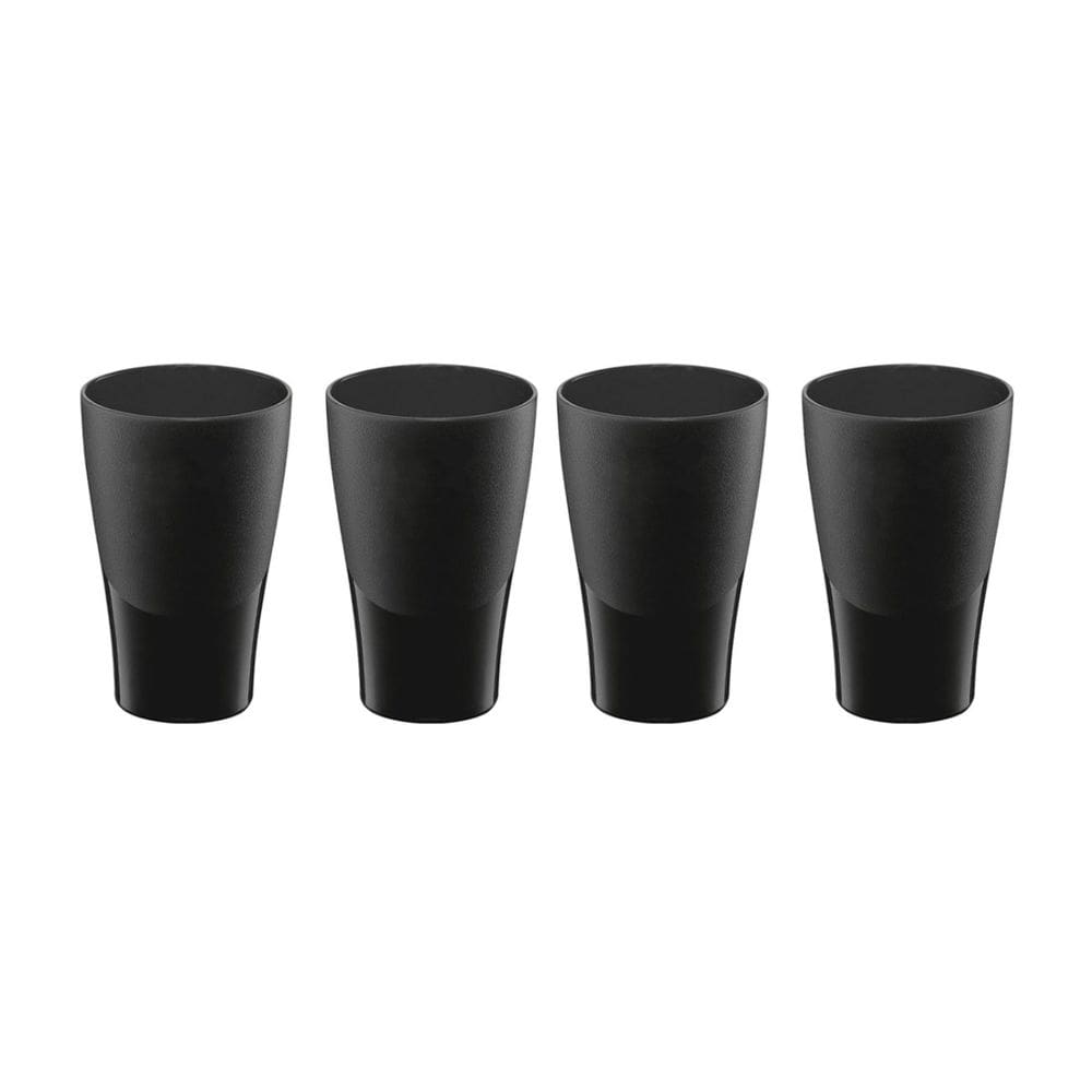 Copo Preto de Plastico 300ml Resistente BPA Free 4un