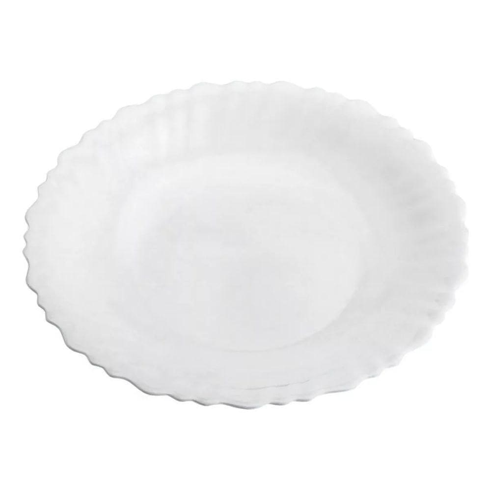 Prato Opalino Vidro 26.5cm Unitário N240082-0 Branco -Quanhe