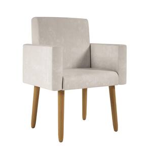 Poltrona Decorativa Pés Palito Nina Suede Bege