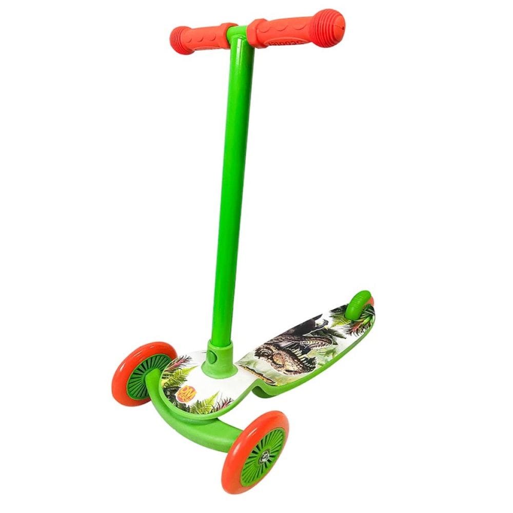 Patinete Menino Dinossauro Verde Radical Até 50Kg Ajustável