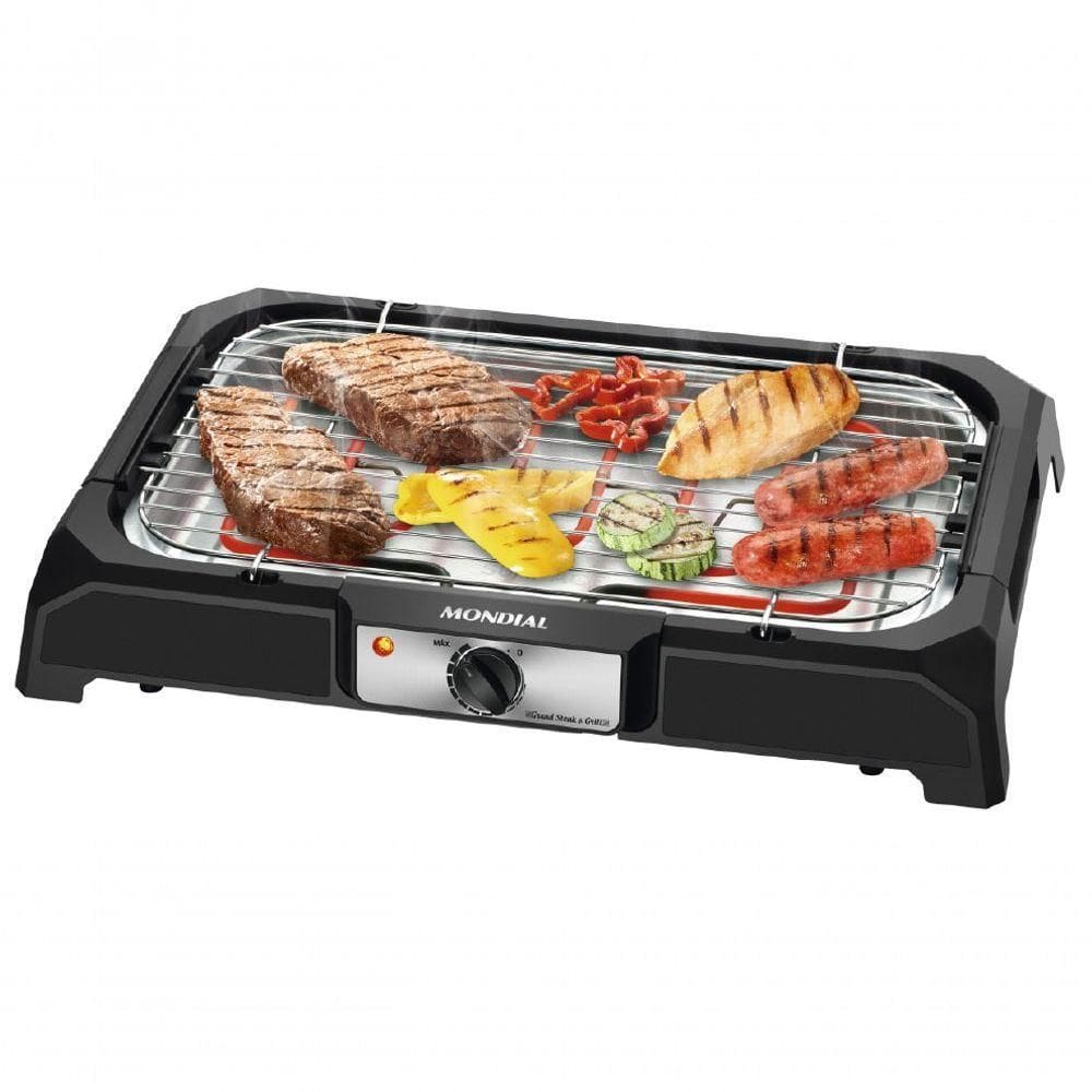 Churrasqueira Grill Eletrica Mondial 1800w Preta Inox 220V