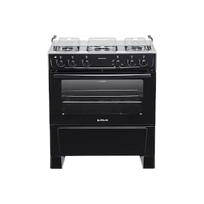 Fogão De Piso Atlas Monaco Plus 5 Bocas Mesa Inox Forno 86,5 Litros Preto Bivolt