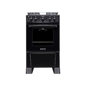Fogão De Piso Atlas Monaco Plus 4 Bocas Mesa Inox Forno 50 Litros Preto Bivolt