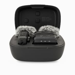Microfone De Lapela Sem Fio Com Abafadores - Profissional - Preto