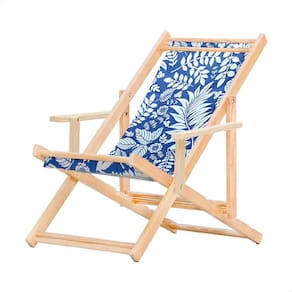 Espreguiçadeira Dobrável para Piscina ou Varanda - Madeira Maciça, Com Braço, Natural