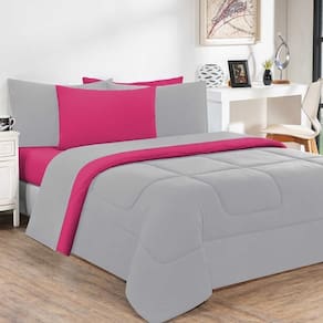 Edredom Malha 100% Algodão Gran Moratta 1 Peça Queen - Cinza-pink