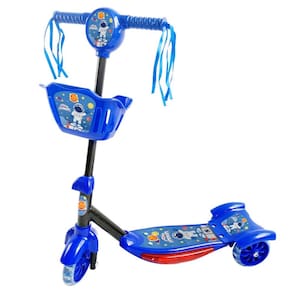 Patinete Menino Cestinha Astronauta Led Radical 35Kg Azul
